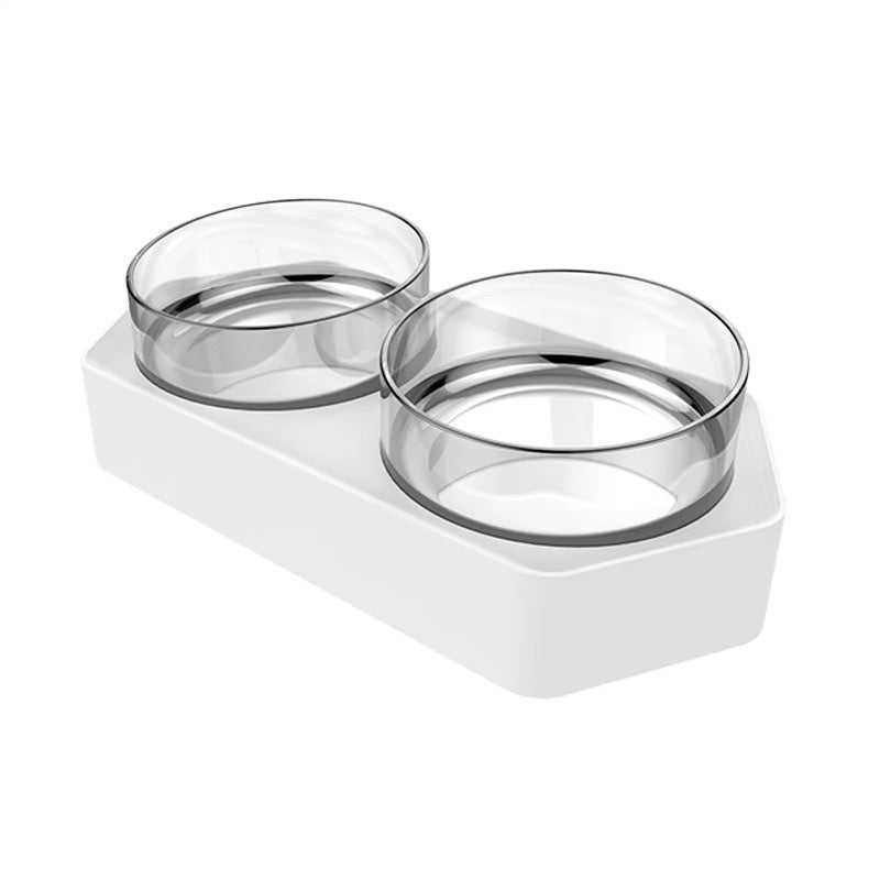 Ceramic Double Pet Feeding Bowl With Neck Support Stand