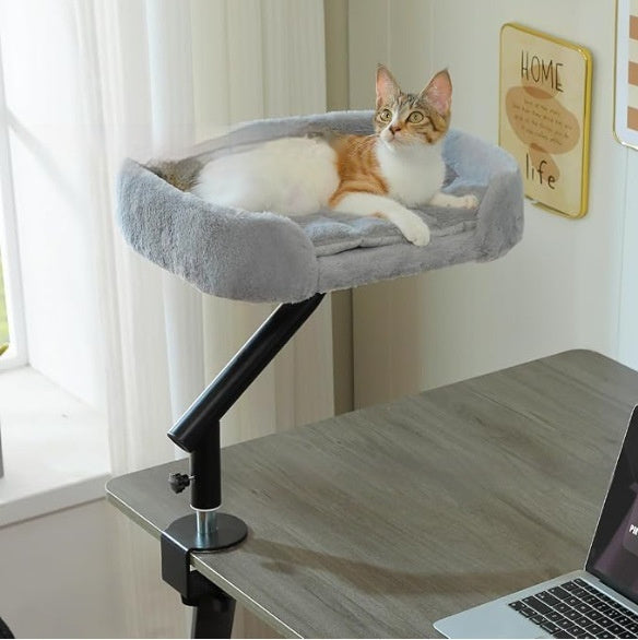 Adjustable Height Rotating Desktop Pet Bed With Climbing Feature