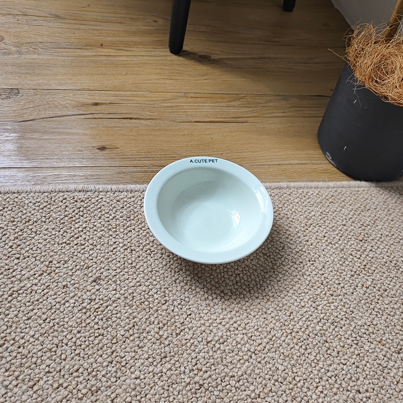 Ceramic Double Pet Bowl With Elevated Anti Spill Stand