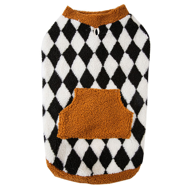 Fluffy Cotton Padded Pet Jacket Vest For Autumn Winter