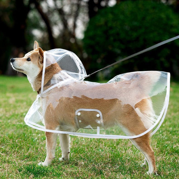Transparent Waterproof Pet Raincoat With Hood