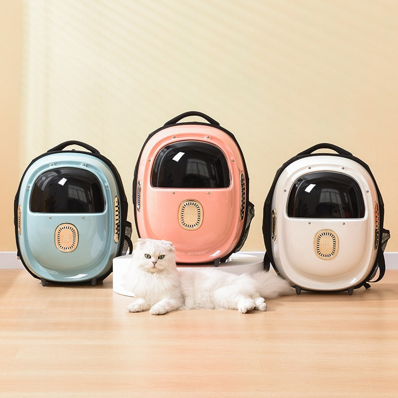 Pet Backpack With Half Window Heating And Airflow System