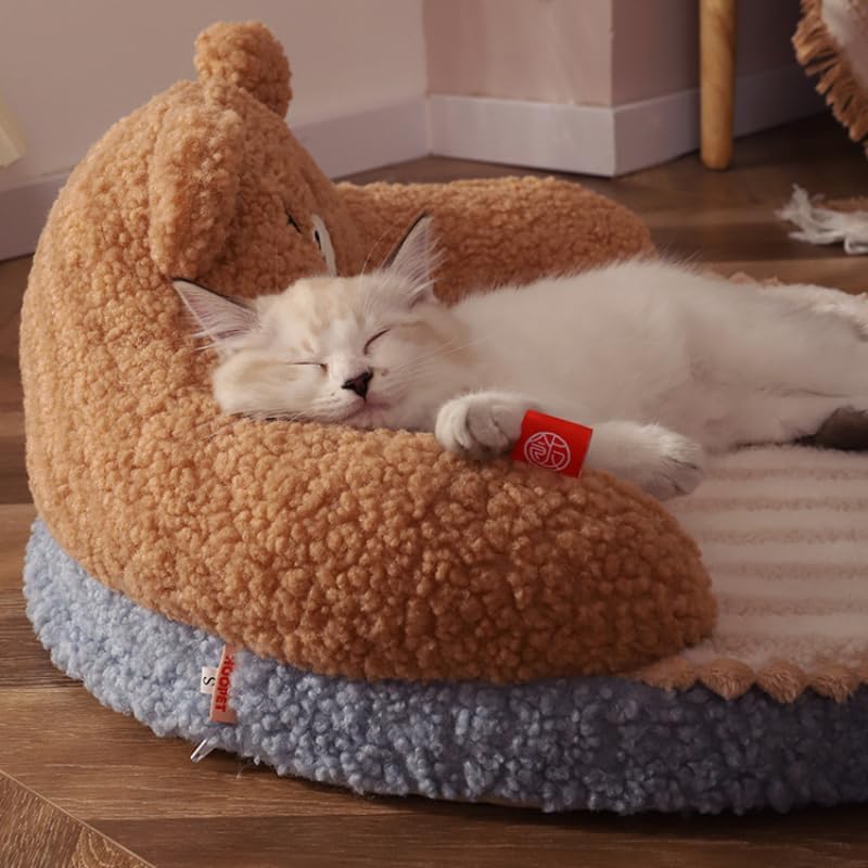 Washable Cozy Pet Bed With High Backrest All Season Design