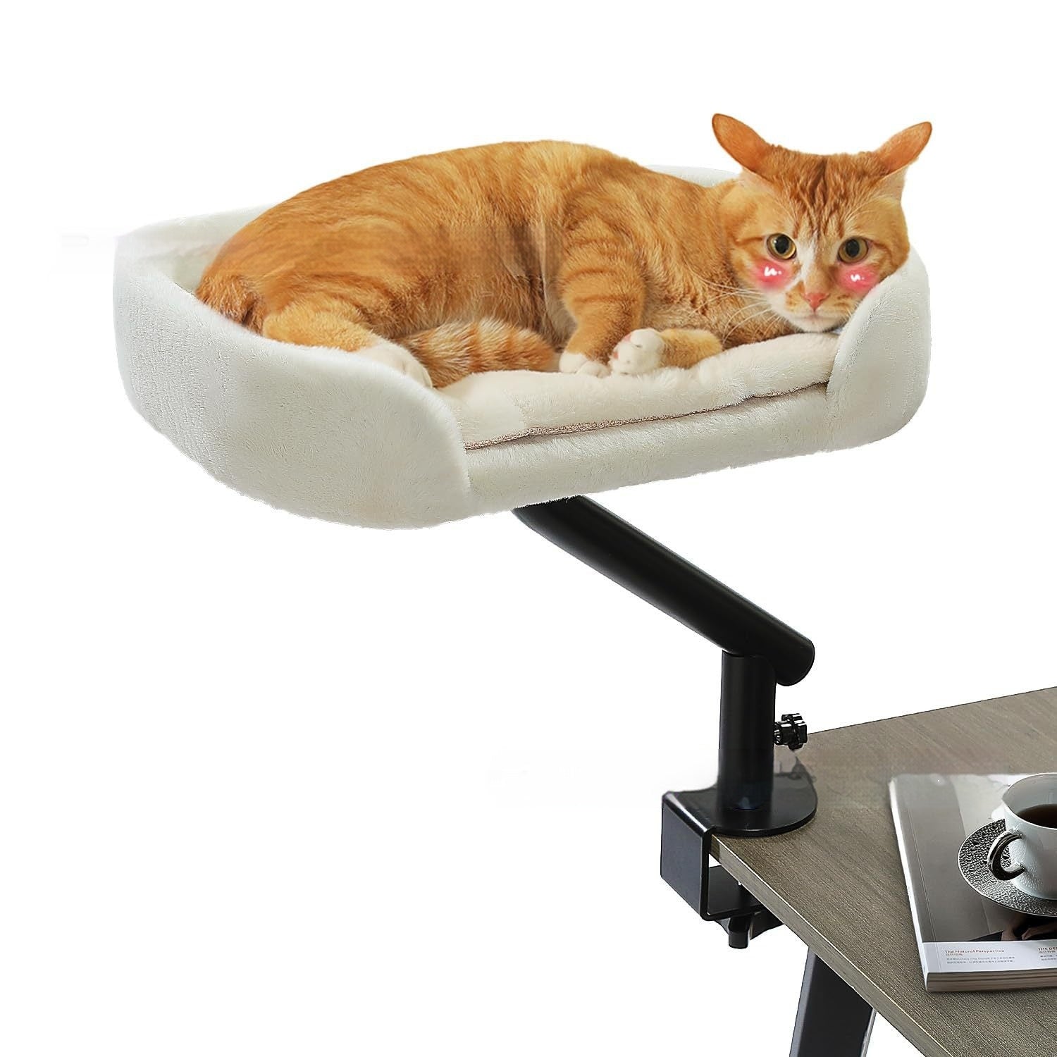 Adjustable Height Rotating Desktop Pet Bed With Climbing Feature