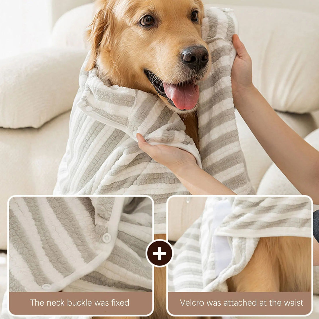 Ultra-Absorbent Quick-Dry Pet Bath Towel Robe