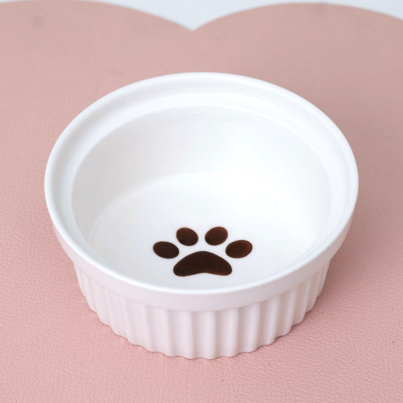 Ceramic Double Pet Bowl With Tall Angled Elevated Design