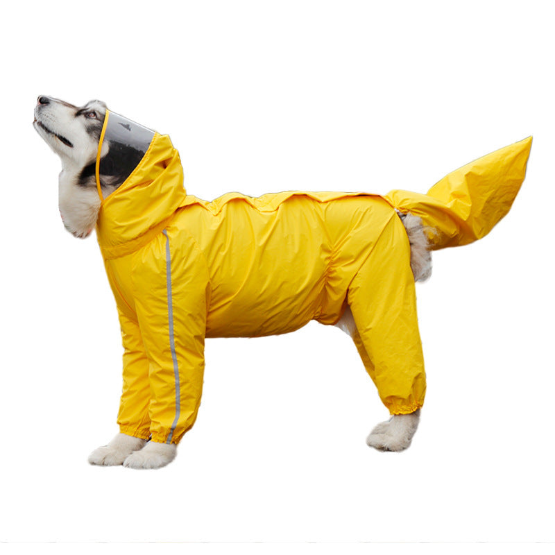 Adjustable Waterproof Pet Raincoat With Tail Cover Hood
