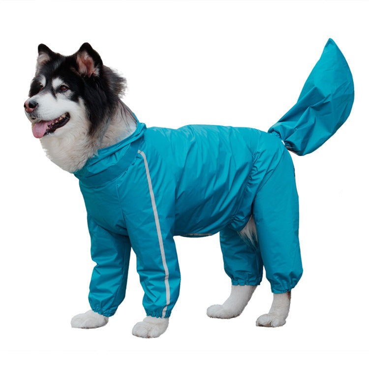 Adjustable Waterproof Pet Raincoat With Tail Cover Hood
