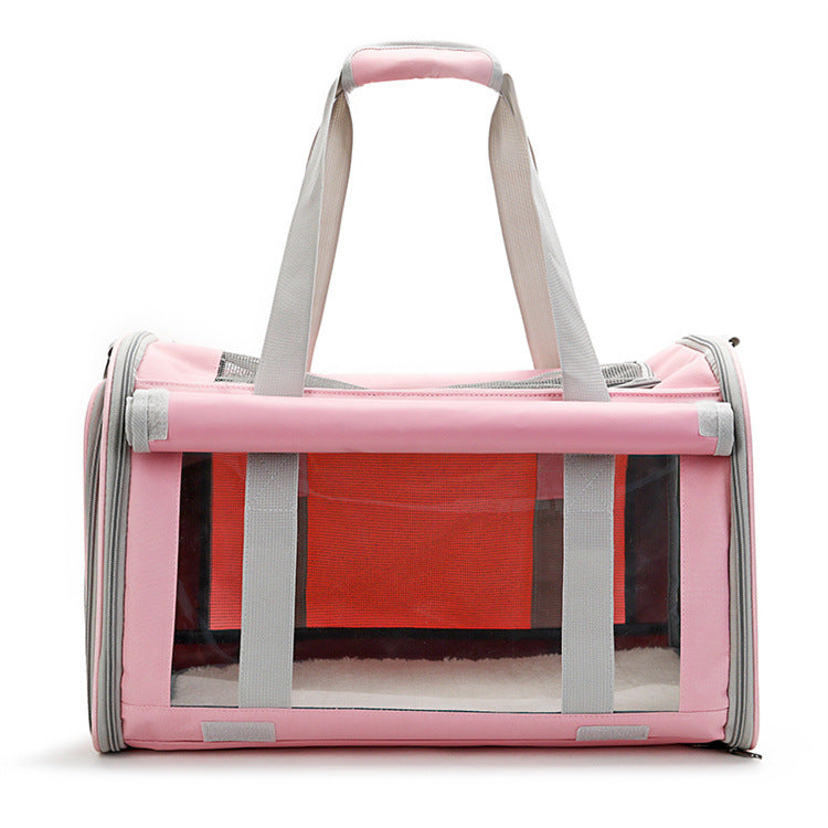 Outdoor Portable Pet Bag With Transparent Breathable Foldable Design