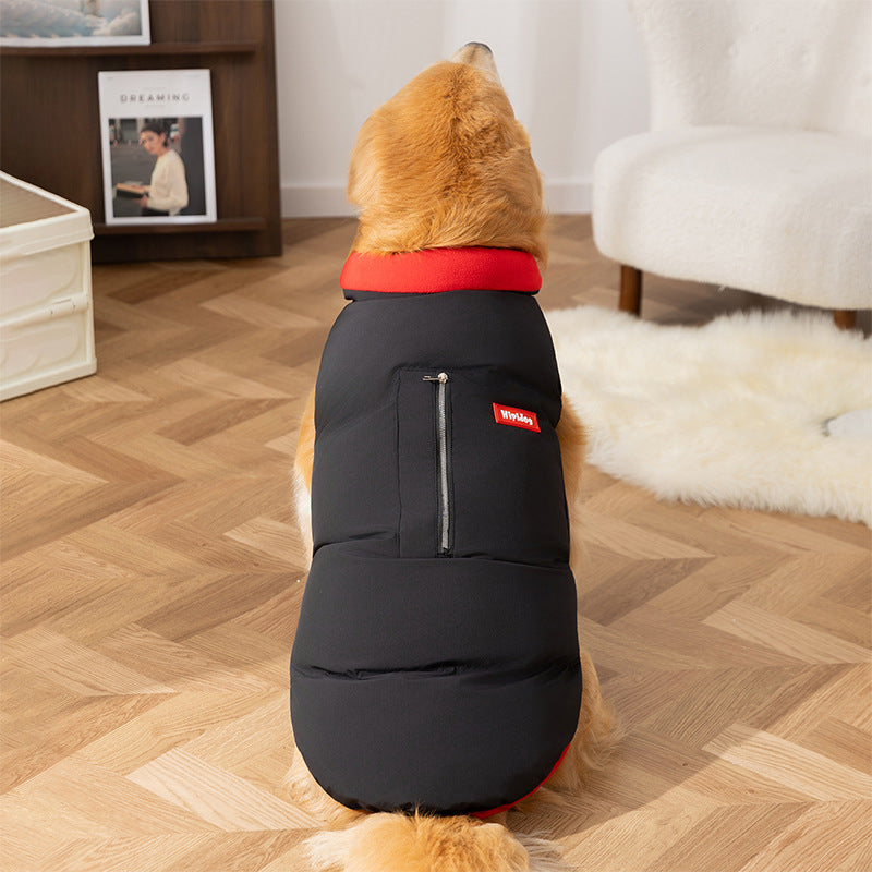 Trendy Thick Warm Cotton Padded Pet Vest With Pocket