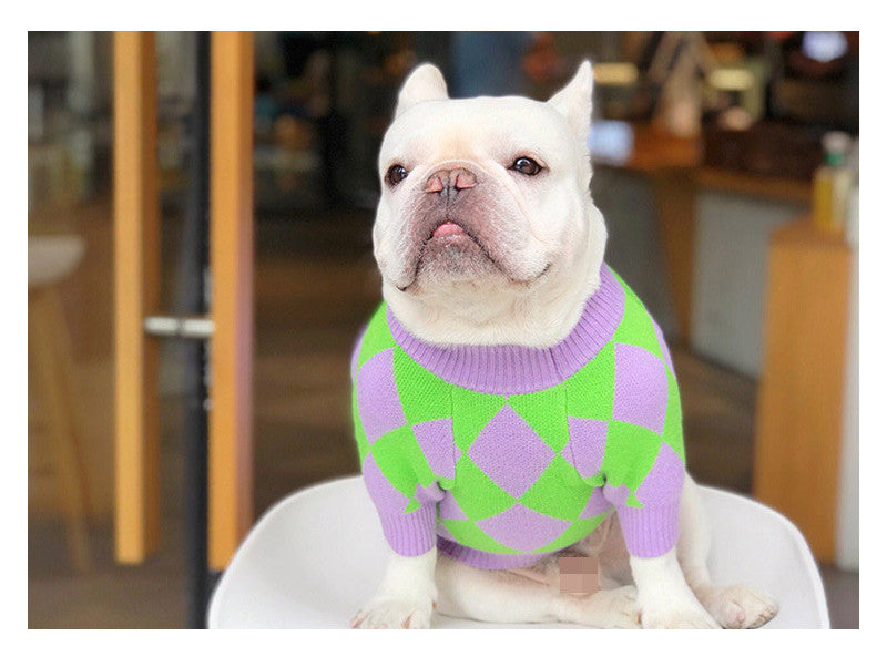 Trendy Plaid Pet Sweater Shirt