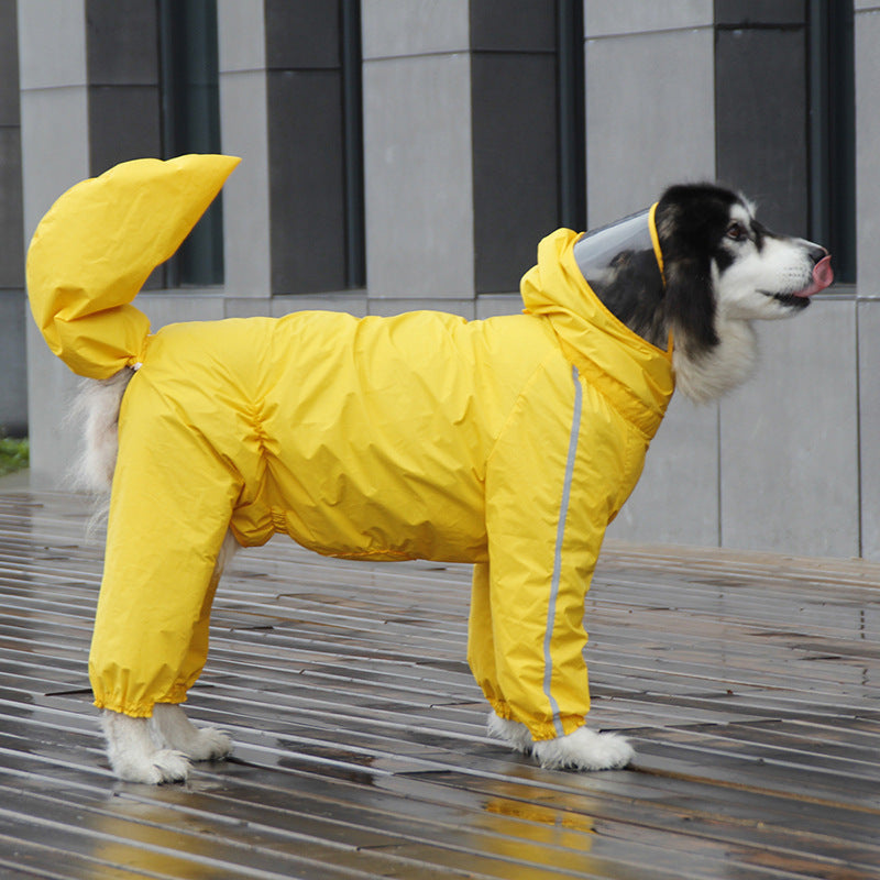 Adjustable Waterproof Pet Raincoat With Tail Cover Hood
