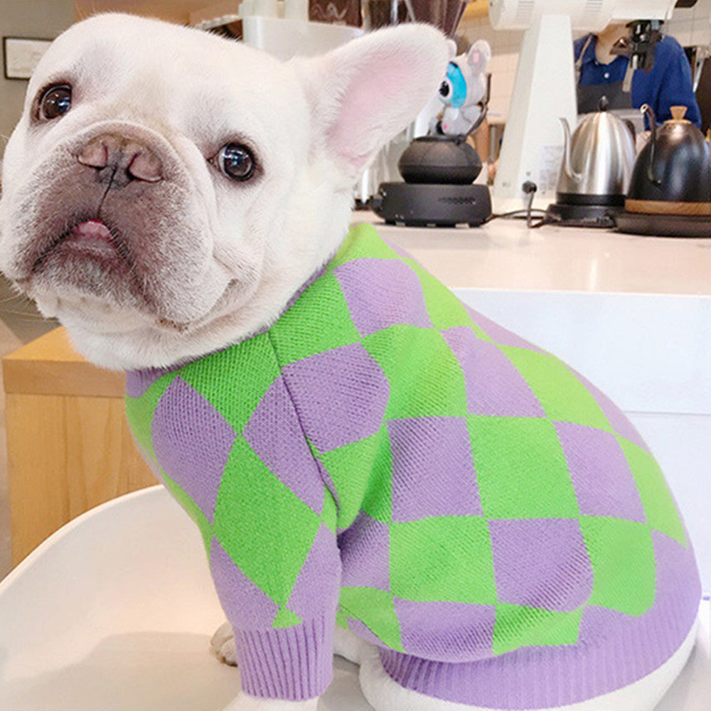 Trendy Plaid Pet Sweater Shirt