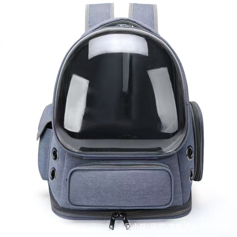 Transparent Portable Pet Backpack With Capsule Design
