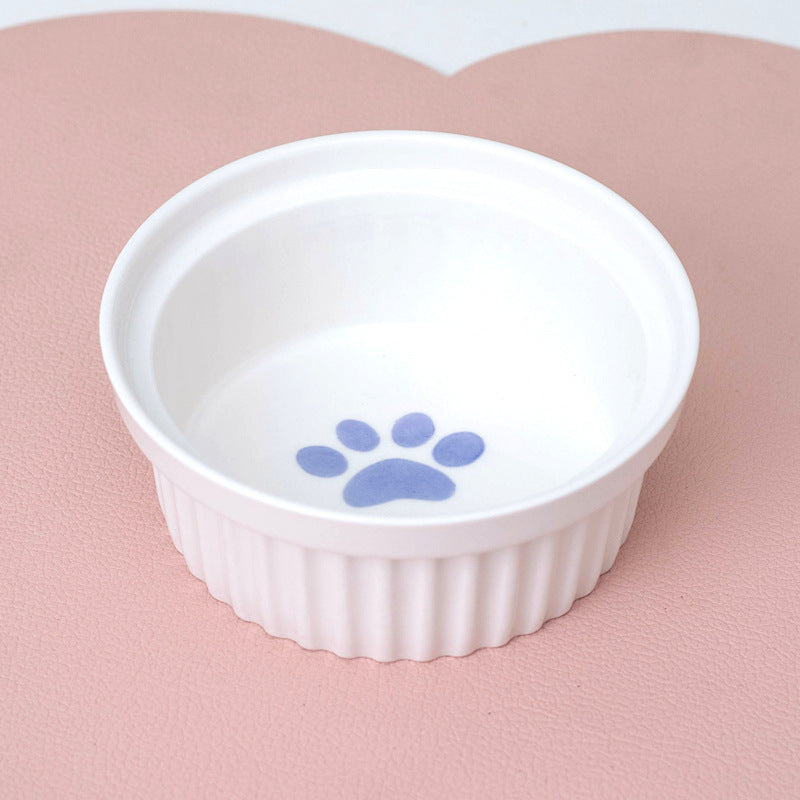 Ceramic Double Pet Bowl With Tall Angled Elevated Design