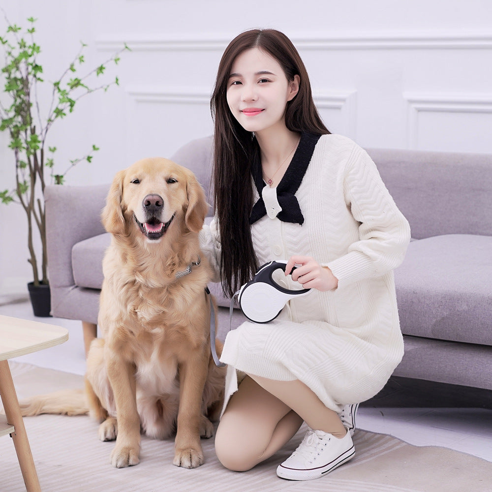 Automatic Retractable Pet Leash With Built In Waste Bag Dispenser